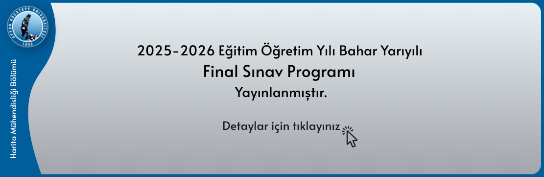 2025-2026 Eğitim Öğretim Yılı Bahar Yarıyılı Final Sınav Programı