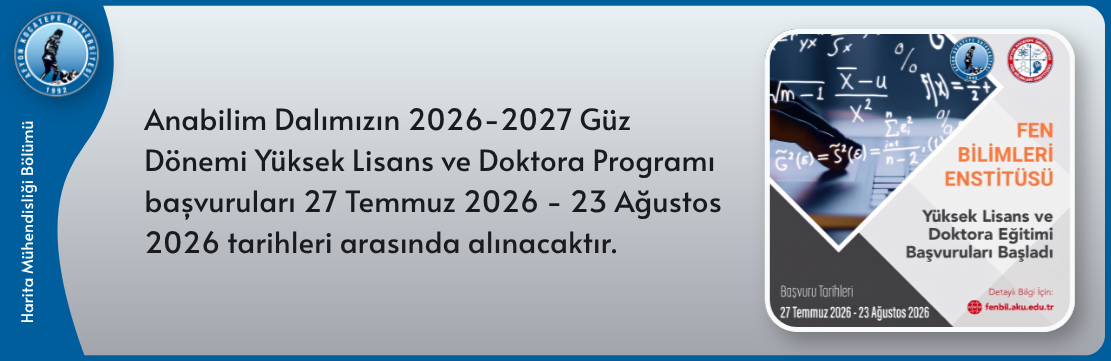 Harita Mühendisliği ABD Yüksek Lisans ve Doktora Başvuruları Hk.